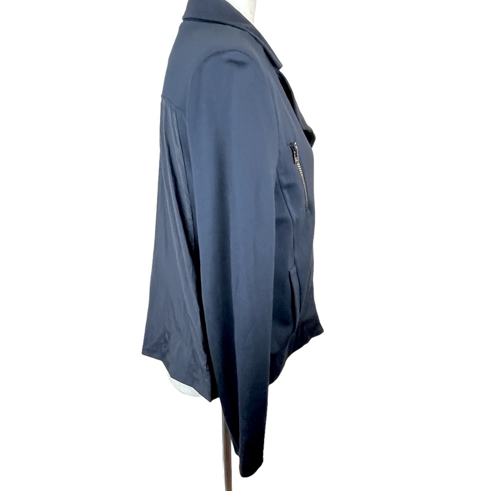 Cabi Chance Moto Jacket Mixed Media Dark Navy Blue #5476 Sz S - Picture 8 of 13